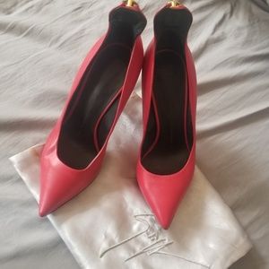 ***Sold***Red leather Giuseppe Pumps